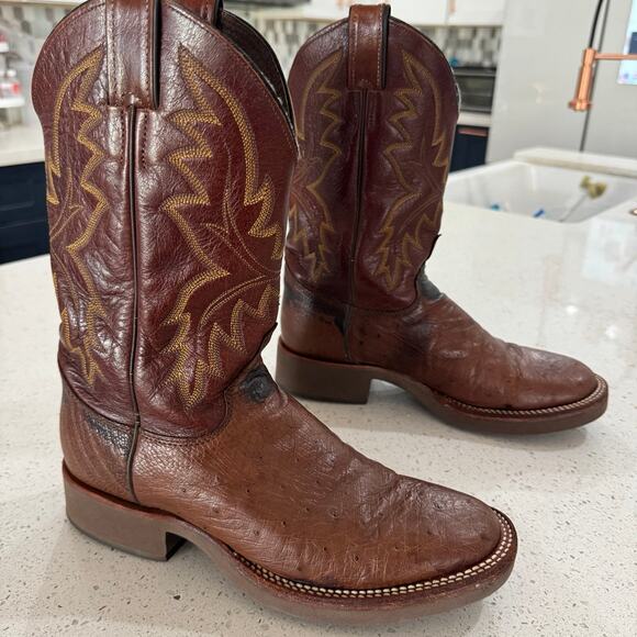Justin Boots Tekno Crepe Smooth Ostrich Cowgirl Women’s Size 8.5 B L5131 - Picture 3 of 8